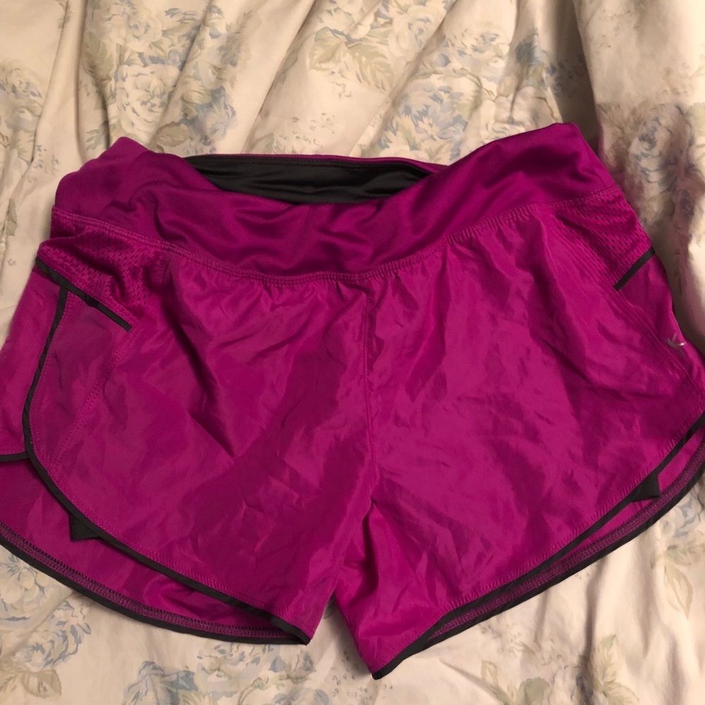 Purple athletic shorts